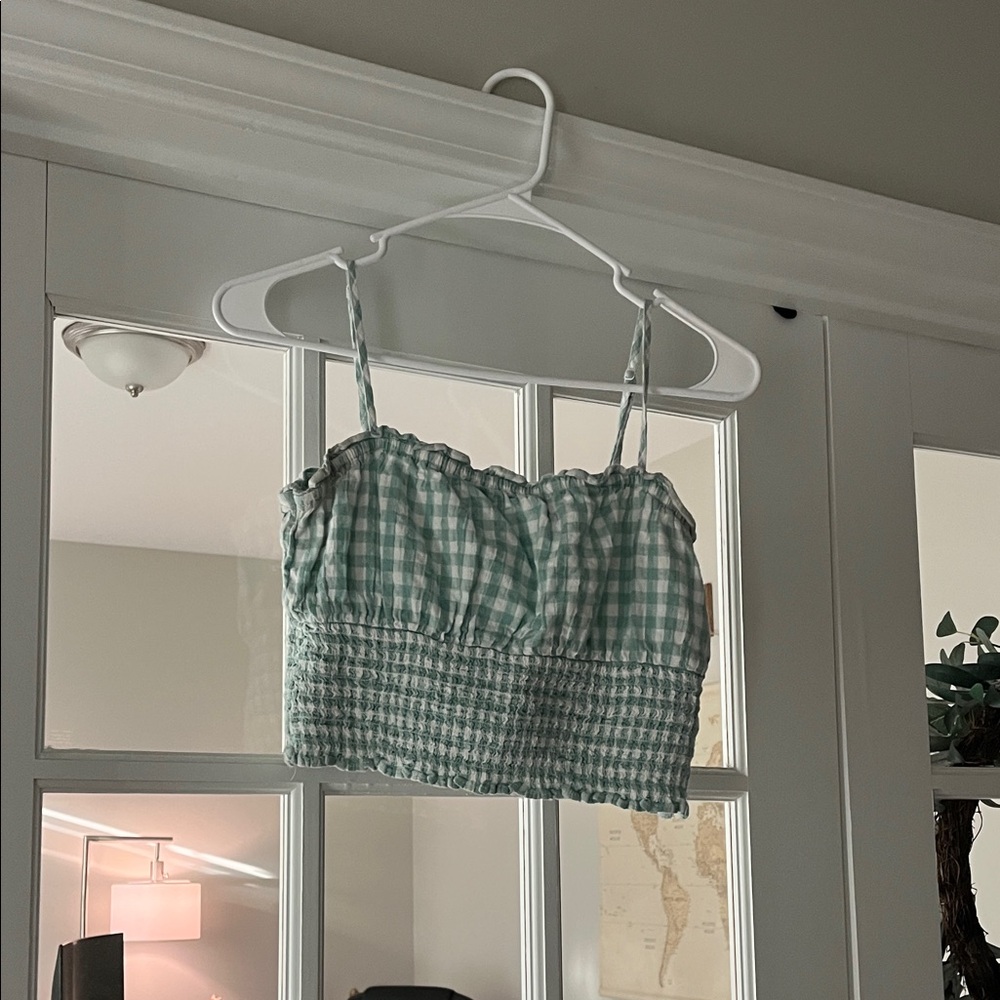 American Eagle Outfitters Green Checkered Camisole